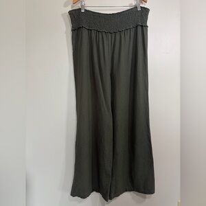 Apricot Linen Wide Leg Pants Size 10 Lagenlook